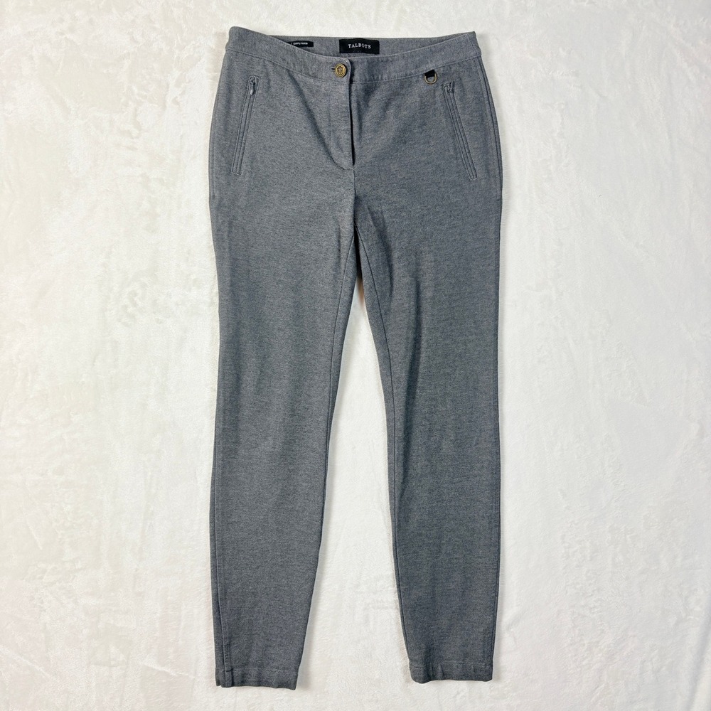 Talbots Pants Women Sz 2 Gray Skinny Ankle Rayon‎ Blend Workwear Trousers